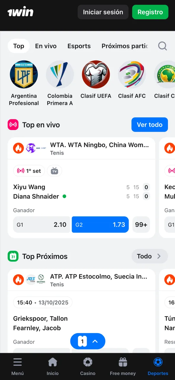 1win con opciones deportivas para todos los gustos.