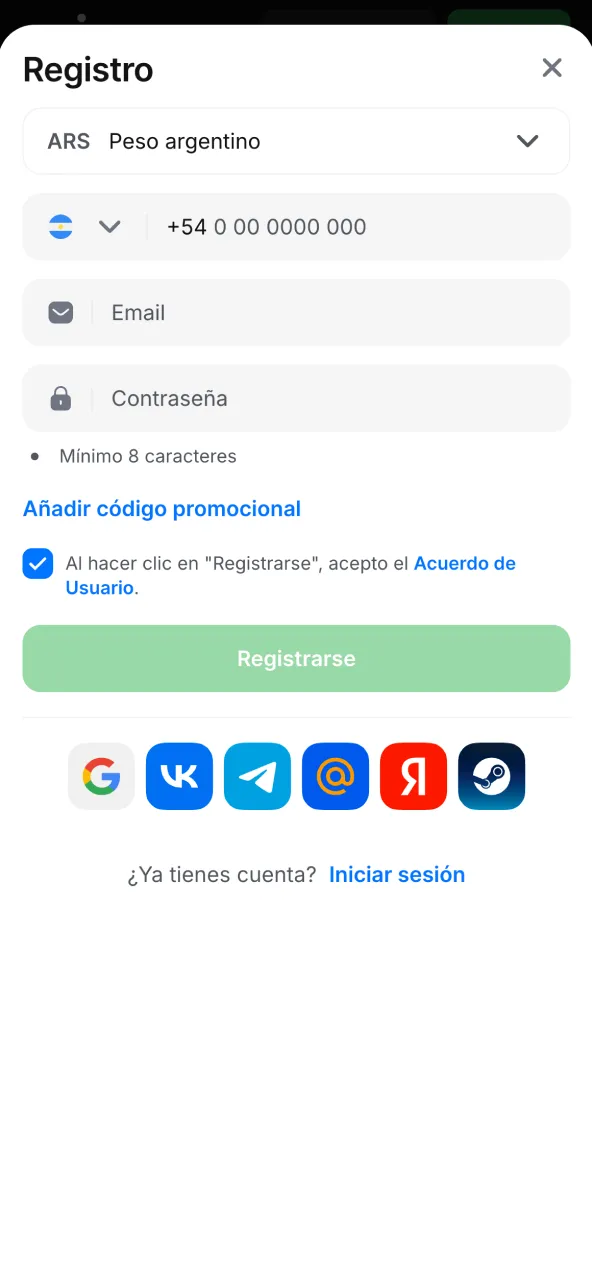 Crea tu cuenta en 1win desde cualquier dispositivo.
