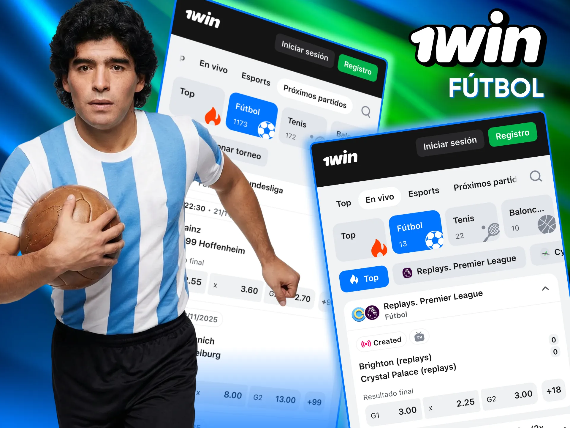 Fútbol argentino y mundial disponible en la app 1win.