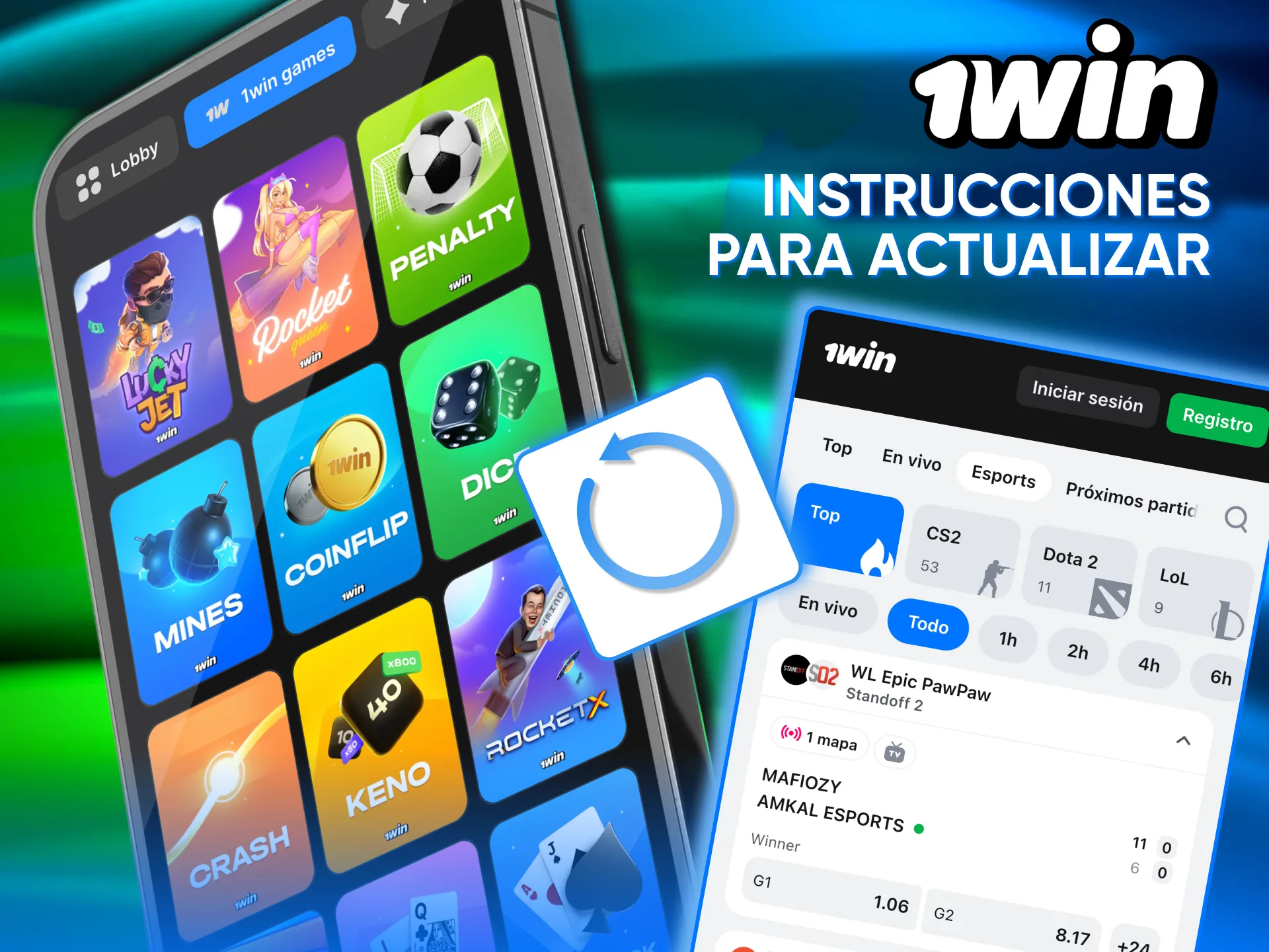 Instrucciones simples para mantener la app 1win al día.