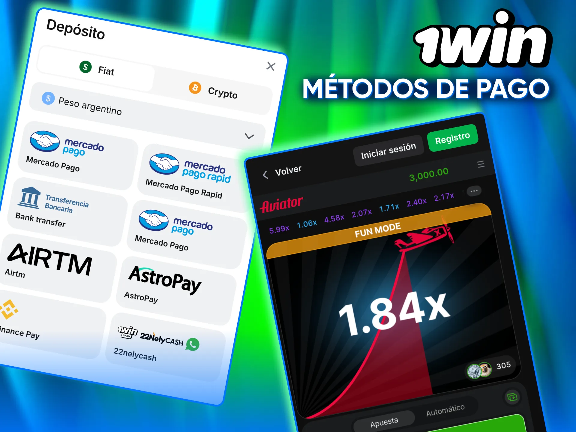 En 1win deposita con tarjeta, criptomonedas o billeteras electrónicas en Argentina.