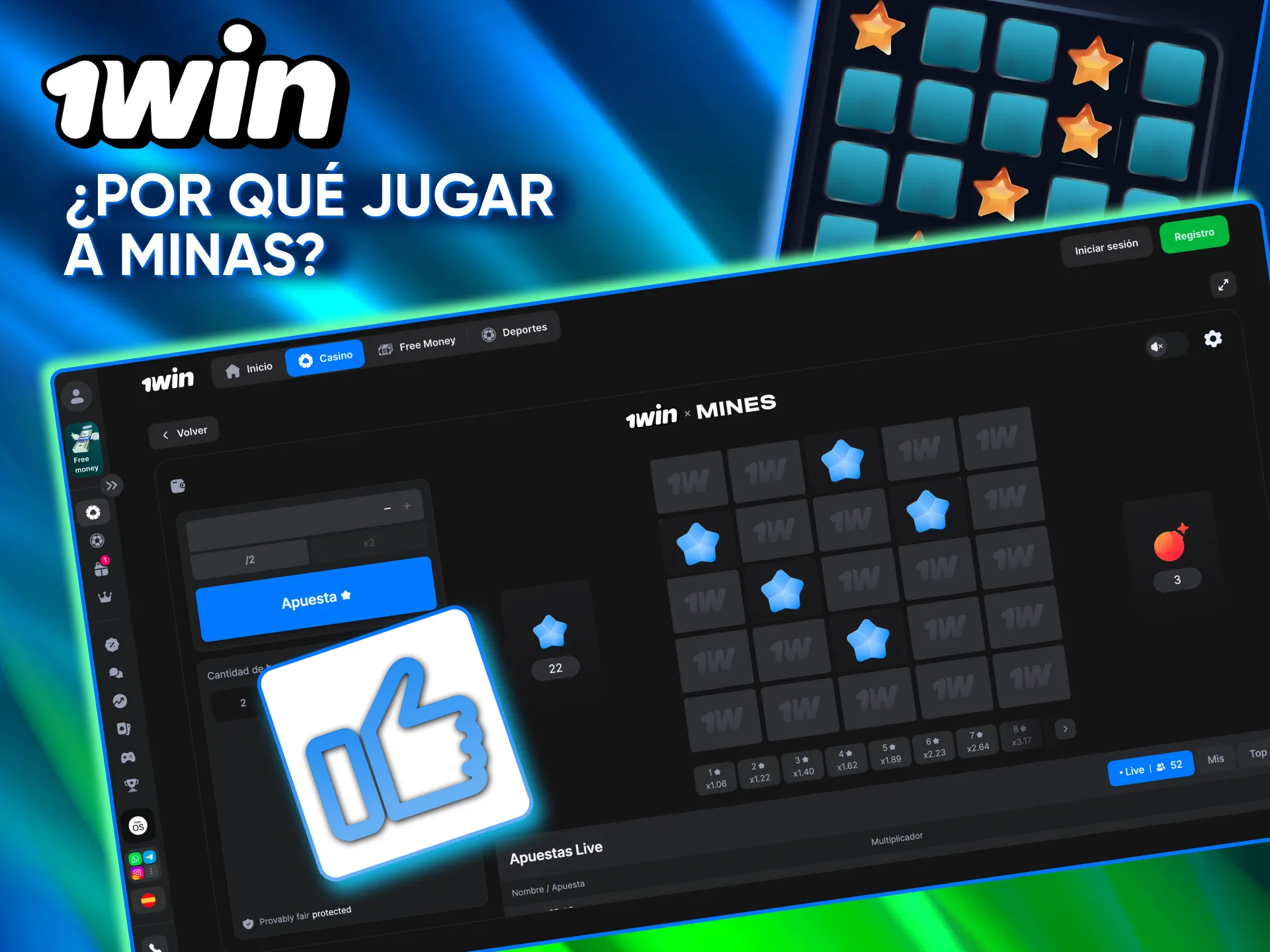 Minas en 1win Argentina con dinamismo y multiplicadores progresivos.