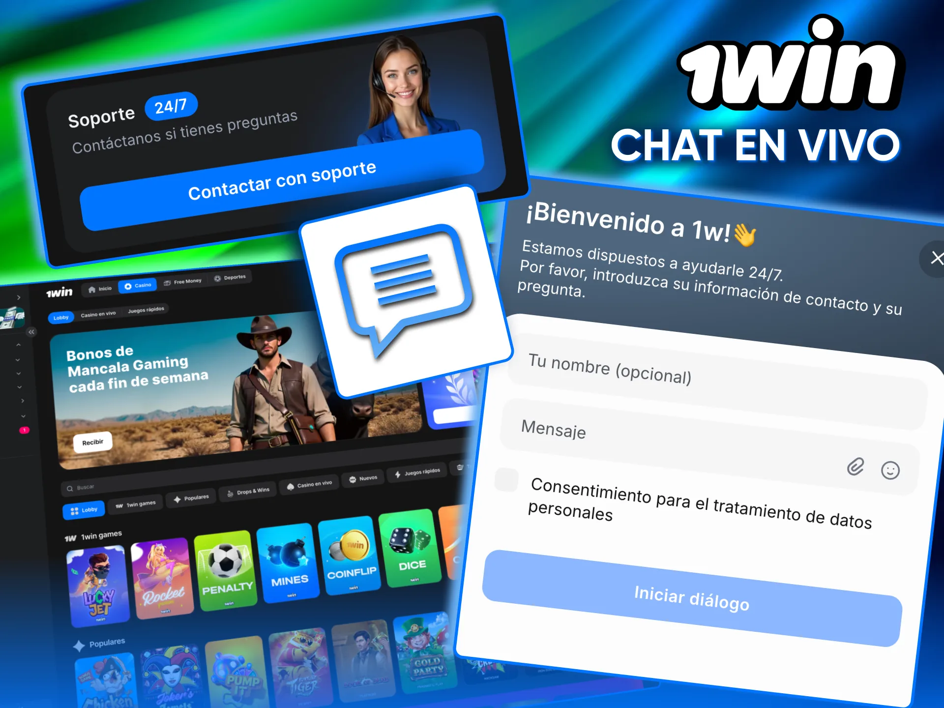 En 1win accede al chat en vivo y recibe atención inmediata en Argentina.