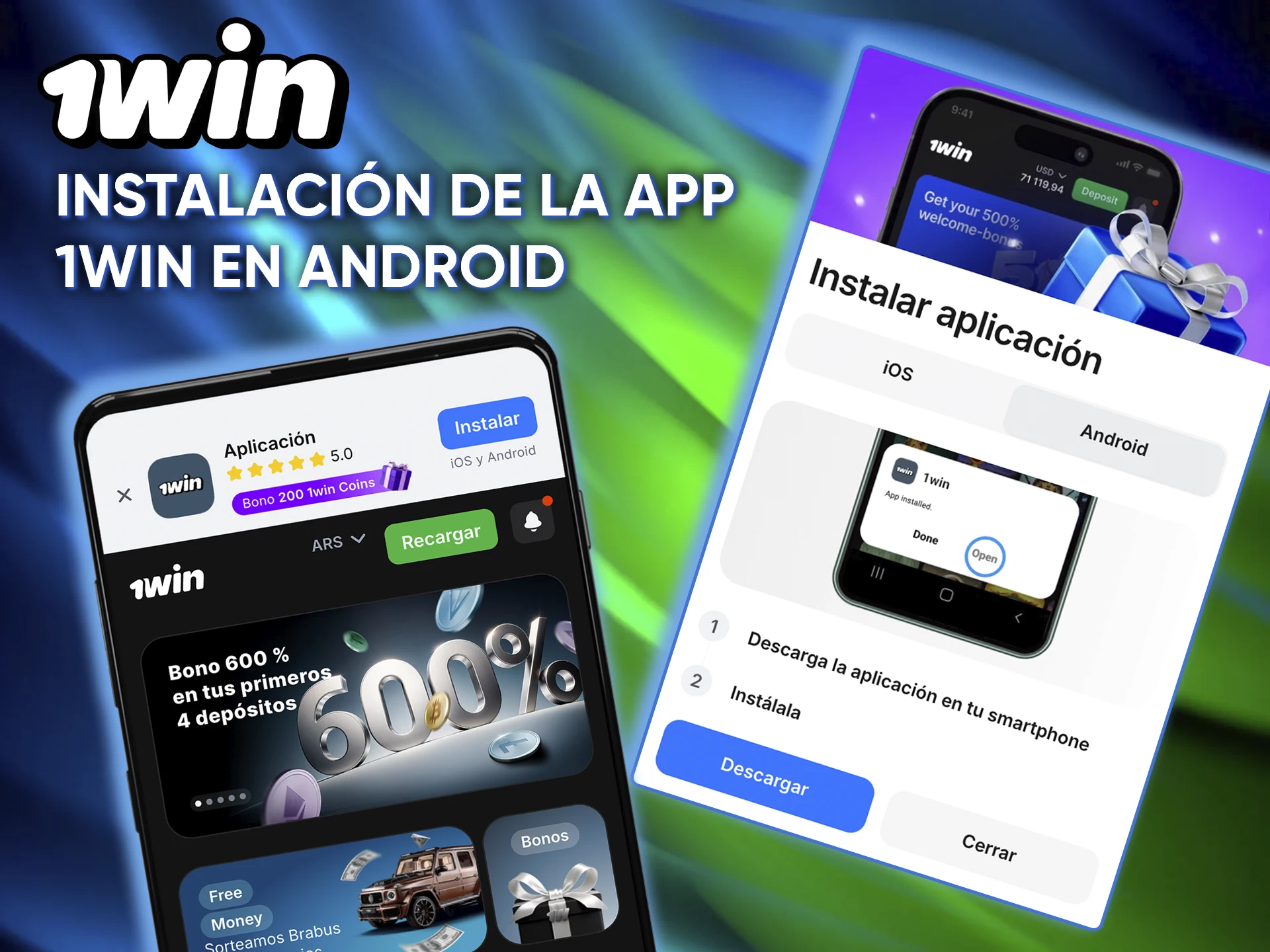 Regístrese y descargue la aplicación única 1win para dispositivos Android.
